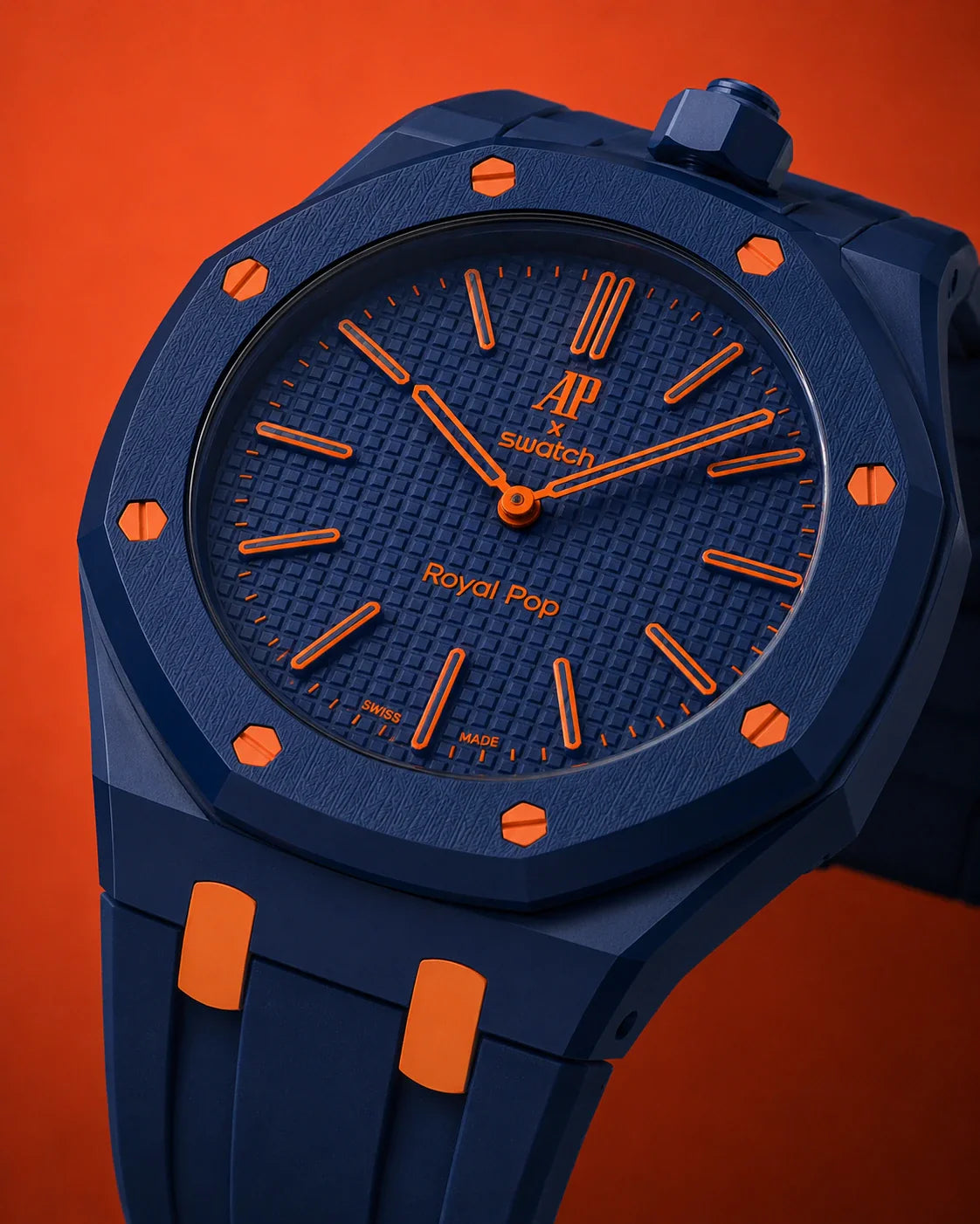 Rubber Strap & Case For AP x Swatch Royal Pop - Orenji Hachi