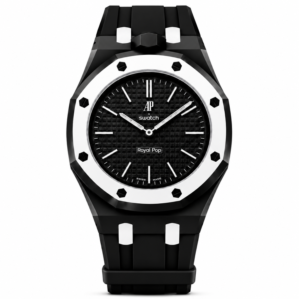 Rubber Strap & Case For AP x Swatch Royal Pop - Ocho Negro