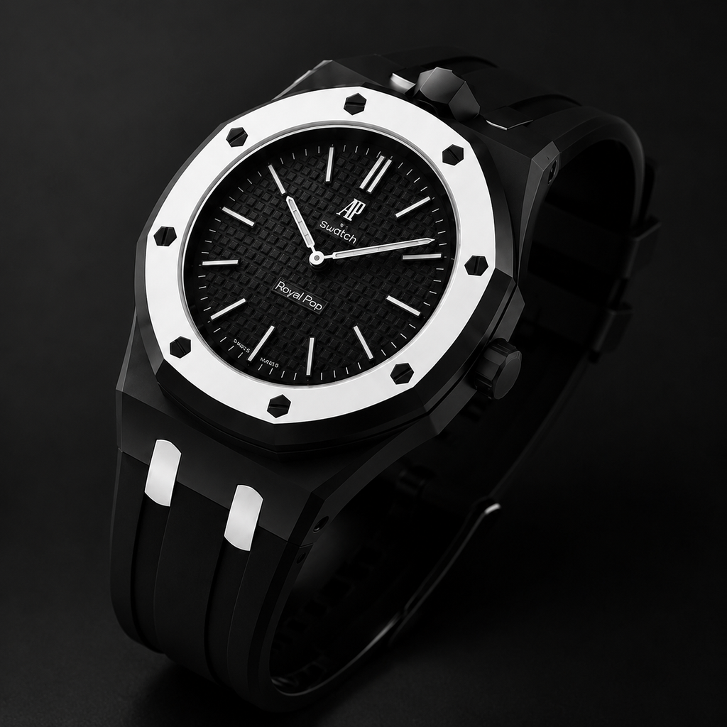 Rubber Strap & Case For AP x Swatch Royal Pop - Ocho Negro