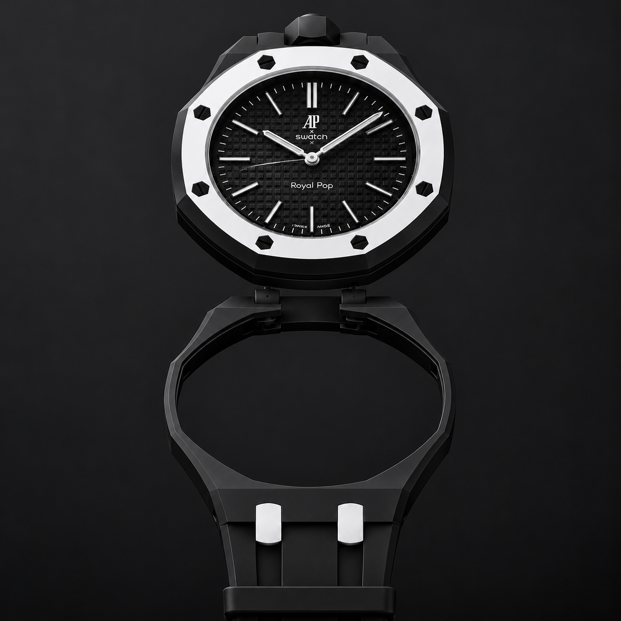 Rubber Strap & Case For AP x Swatch Royal Pop - Ocho Negro