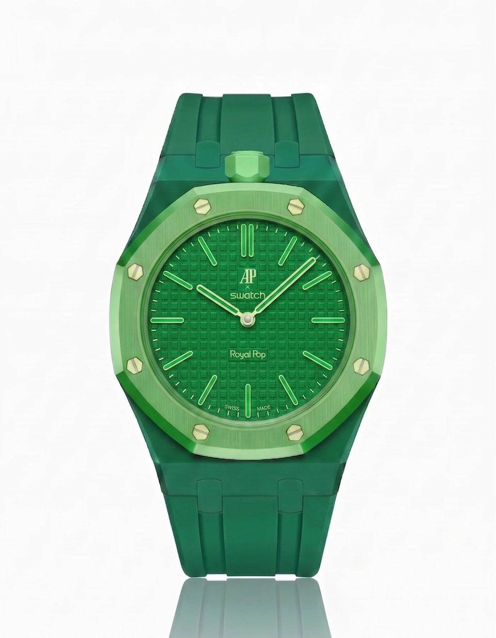 Rubber Strap & Case For AP x Swatch Royal Pop - Green Eight