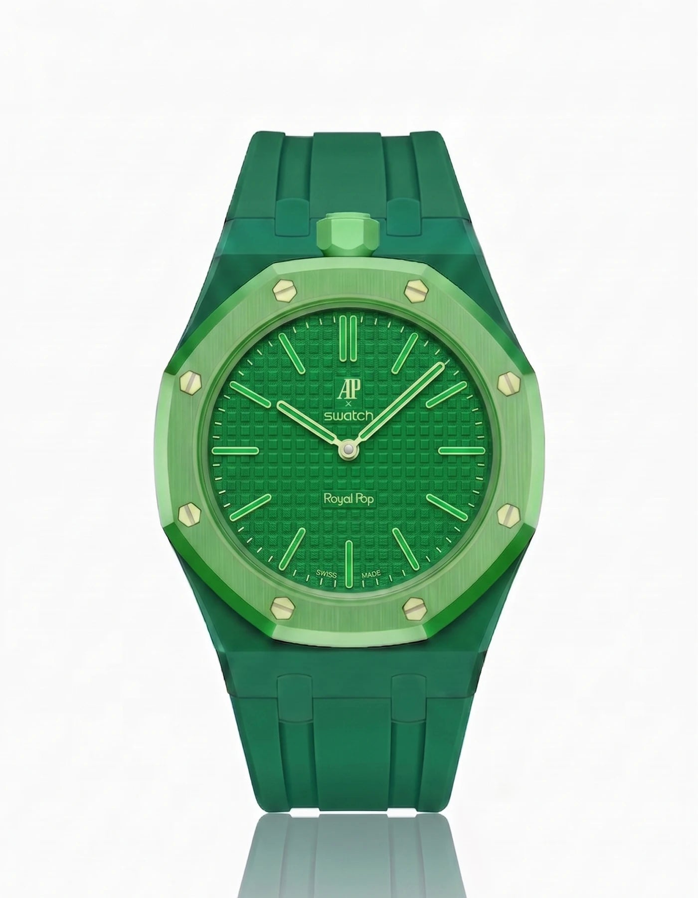 Rubber Strap & Case For AP x Swatch Royal Pop - Green Eight