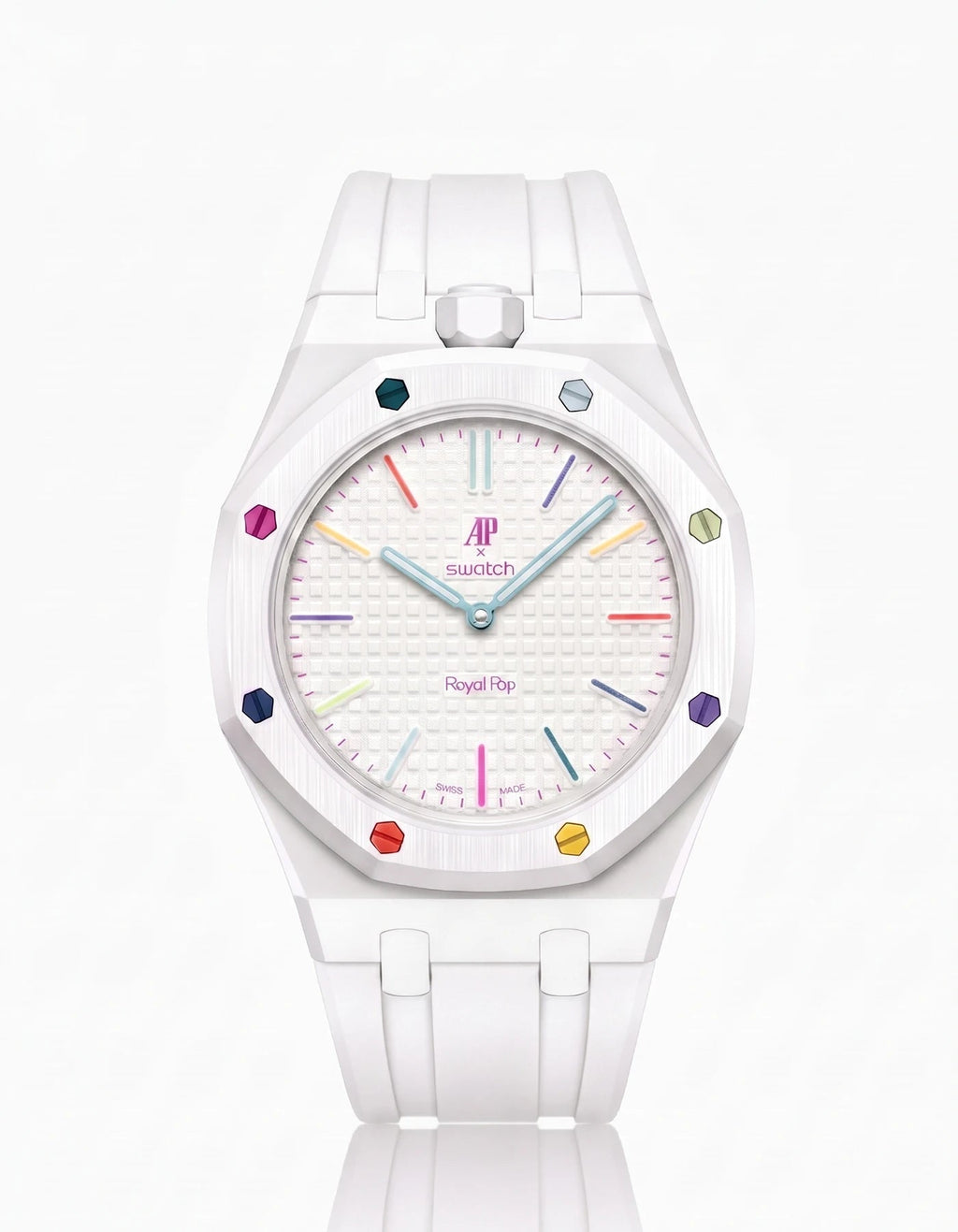 Rubber Strap & Case For AP x Swatch Royal Pop - Huit Blanc