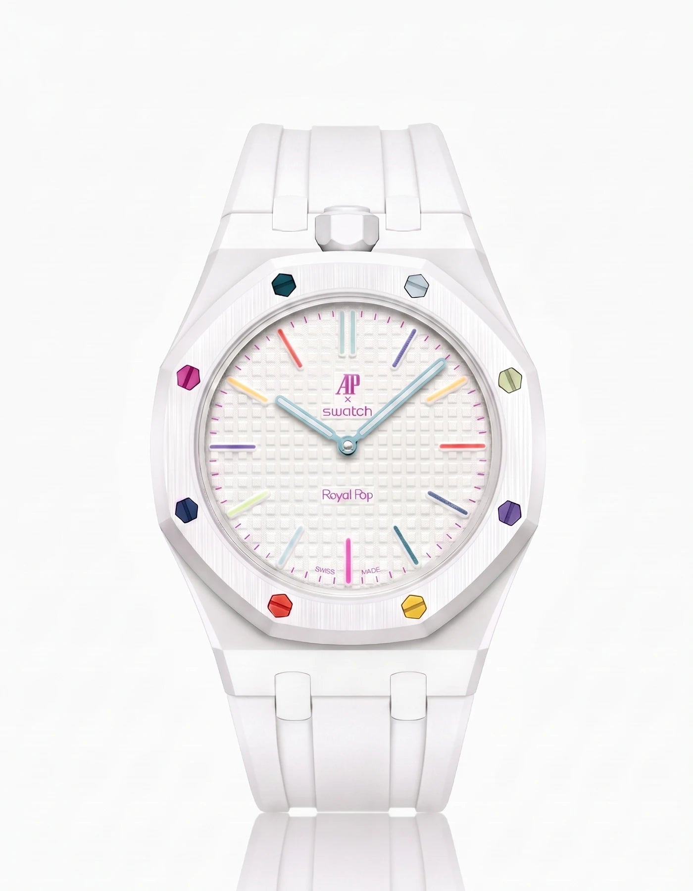 Rubber Strap & Case For AP x Swatch Royal Pop - Huit Blanc