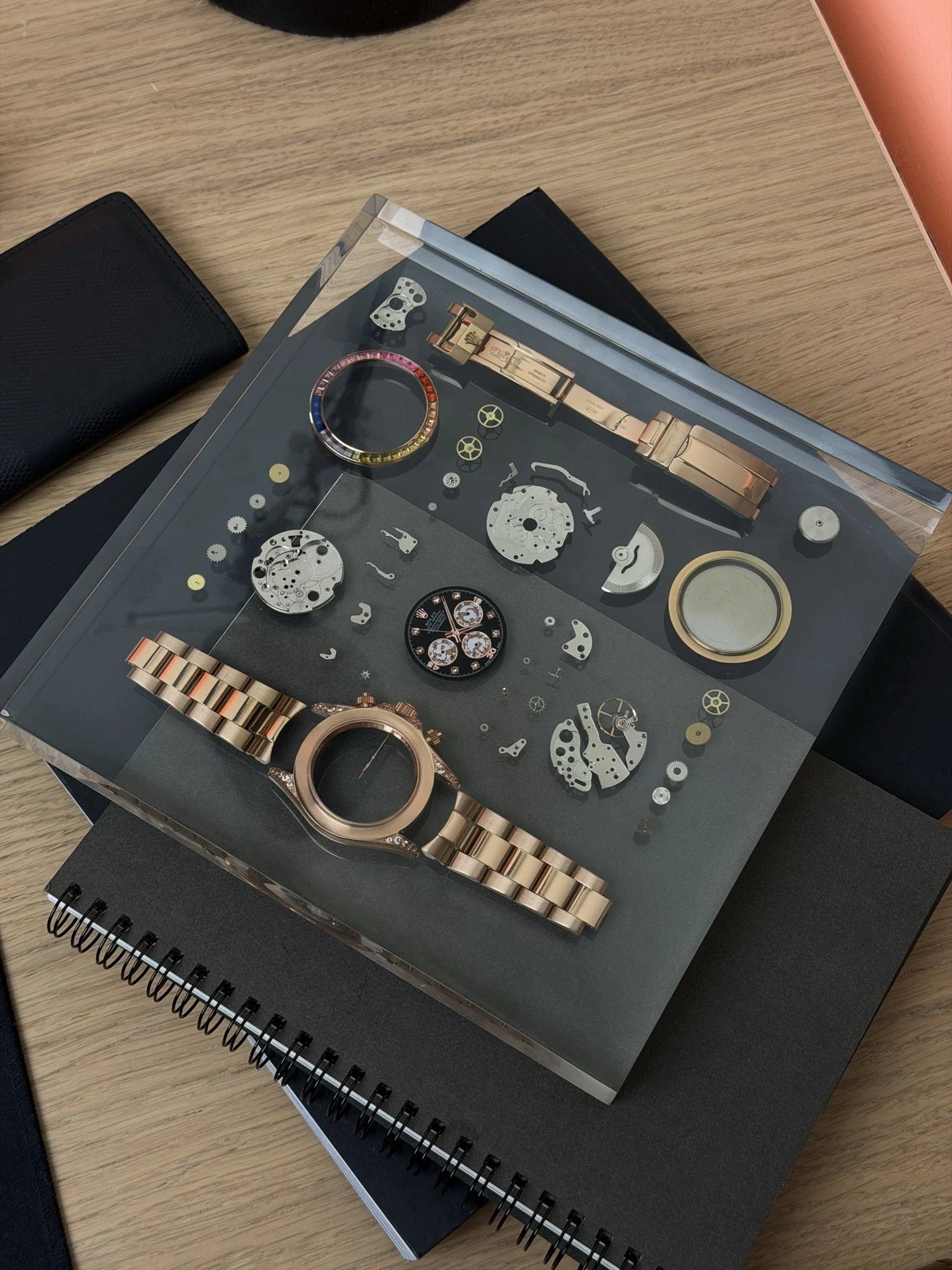 Chrono Resin Sculpture Rainbow Special Edition on desk